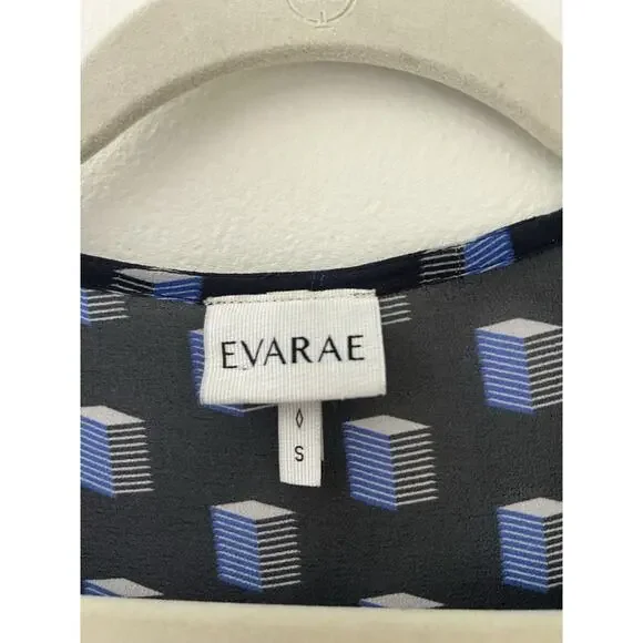 Evarae Silk Sheer Geometric Print Swim Cover up Dress Duster Kimonno Size small - Picture 2 of 11